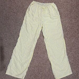 American Eagle Aerie Party Pants Pajama Yellow Stripe - Size S